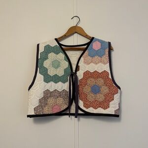 Patchwork Quilted Vest - Multicolor